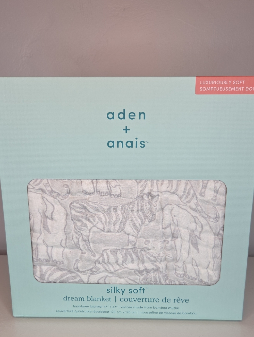 aden + anais Silky Soft Dream Blanket - Gray Animal Sketch